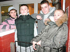 Young men from the Castle Road estate, from left: Sean Nevin, Mickey Deeney, David Harkness and Jon Jon Sexton.
