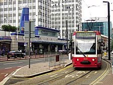 The tram system which runs in Croydon  