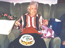 Mrs Robinson celebrating her 91st birthday in 2005