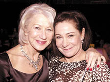 Oscar winner Helen Mirren pictured with Zoe Wannamaker at the Roundhouse gala 