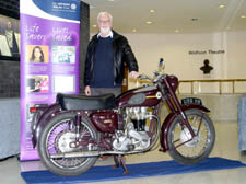Colin Rickard with his vintage Ariel motorcycle 