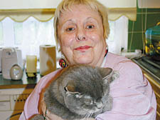 Marian Burke with Muffin the cat