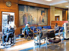 One of the paintings in situ in the hospital lobby 