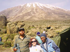 Roxana Curtis with her African guides in Tanzania 