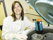 Biologist Dr Clare Bennett, who is based at the Royal Free Hospital 
