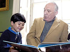 Lee Montague reads to Struan Marshall