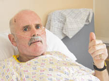   Alf in hospital. ' I am just looking forward to going home,' he said 