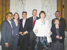 Pictured from left, MPs Sadiq Khan, Natascha Engel, Haverstock-by-election candidate Mike Katz, and deputy leader candidates Hilary Benn, Harriet Harman, Hazel Blears and John Cruddas 