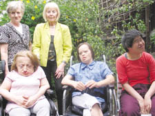 Mothers Denise Marshall (back left) and Pat Pearce with (front) Philippa Marshall, Annie Godfrey and Yeut Tang 