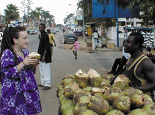 Charity worker: Ester Gluck, who had co-ordinated a voluntary trip to Africa, pictured at a market stall in Ghana