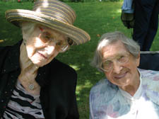 Rose Hacker (left) with her neighbour Hettie Bower, 102.