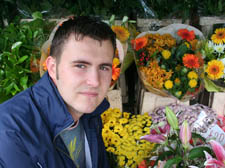 Surin Ilie - 'the 'hero of Hampstead' - at the flower stall where he works