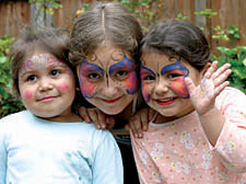 Dilara, Derya and Melike Bellikli show off their face paints