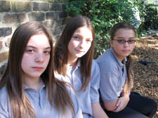 Salma's friends Rosie Edwards, Sophie Woods and Becky Edwards. 