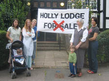 Protesters on Holly Lodge estate, Elizabeth Doherty, Margaret Downing, Grace Livingstone, Jody Roberts and Marese McGrane