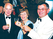 Tower Theatre actors Tom Tillery and Celia Reynolds with the company's chairman Jeff Kelly