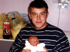 Ralph Kennedy pictured after the birth of his son