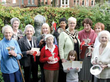 Cup winners with the Mayor Jill Fraser in the garden of Burgh House