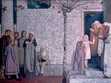 Detail from one of Cayley Robinson's paintings that once hung in the foyer of the Middlesex hospital