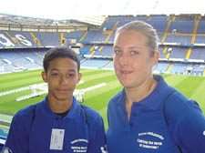 Jay Kirton and Lucy Nicholas at Stamford Bridge 