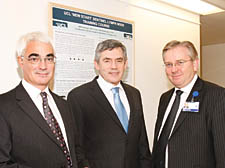 Trust chief Robert Naylor, right, with the Prime Minister and Chancellor