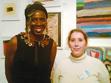 Action Space patron Baroness Lola Young, left, with Camden artist Jackie Murin