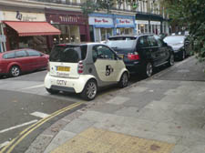 The CCTV car parked on yellow lines at the corner of Winchester Road 