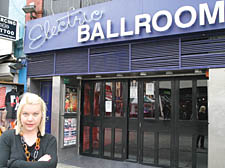 Electric Ballroom boss Kate Fuller outside the Camden Town music venue next to the Tube station