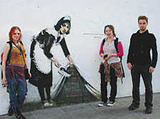 Bradford University art students Becky Croft, Megan Jones and William Wade