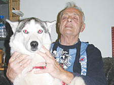 Malcolm Gilroy-Stevenson with husky Layka