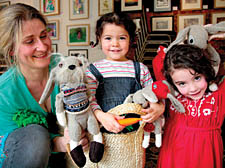 Molly Woopy with Ella Rae O’Sullivan, aged three, and Natasha Lynch, five