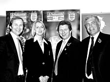 Arsenal and England skipper Faye White, sports minister Gerry Sutcliffe, culture secretary James Purnell and FA director of football, Trevor Brooking