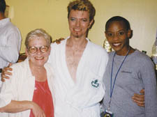 Ruth Stern with David Bowie, and right, jazz singer Gail Ann Dorsey 