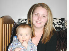 Dawn Carter with nine-month-old Oscar