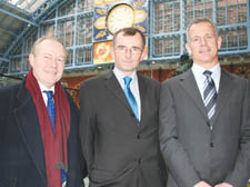 Brian Paddick, right, with London and Continental Railways chief executive Rob Holden and Camden Council leader Keith Moffitt
