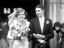Marrying 'the boy next door' Douglas Jay at Hampstead Parish Church in September 1930 