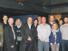 Lee Bennett (fifth from right) with Walk of Fame committee members at Bar Solo on Wednesday. 