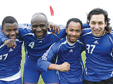 Moorehouse scorers Thavede Aydee, Mo Samba, Ali Djemal and Hayati Sen