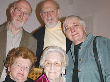 Back row, from left, Rose Hacker's sons Michael and Lawrence. Front, from left, Lawrence's wife Tessa, Rose and Michael's wife Liz 