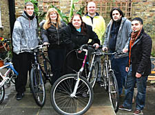 From left, Judd O’Driscoll, PC Julie Chandler of Camden police, Patsy Billingham, Daniel Phelps from the Recycled Project, Shahram Mojaver Toosi and support worker Kurshed Dawan