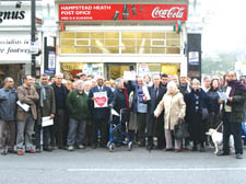 Protesters gather to fight the closure of South End Road post office