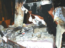 The interior of the Touch of Class sauna following a major fire