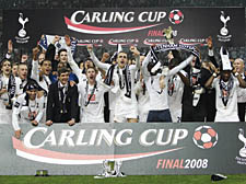 Spurs celebrate Carling Cup victory