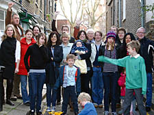 Residents of Little Green Street celebrate the council's decision to deny developers the use of the Georgian terrace as a lorry route