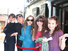 Year 6 students Ruairi Duval-Smith, Peter Nicholas, Adrienne Solon, Eva Barnett and Alicia Poultney on the red carpet before the screenings at the Everyman