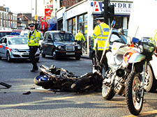 Scene after Tuesday's crash at the junction of Camden Road and York Way