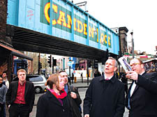 Lib Dem London mayoral candidate Brian Paddick tours Camden Lock