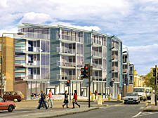 Artist's impression of a new block planned for Delancey Street
