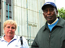 Taplow tower block residents Shirley Phillips and Abdirahman Osman outside their homes