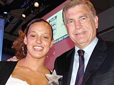 Lianne with Sir Trevor Brooking